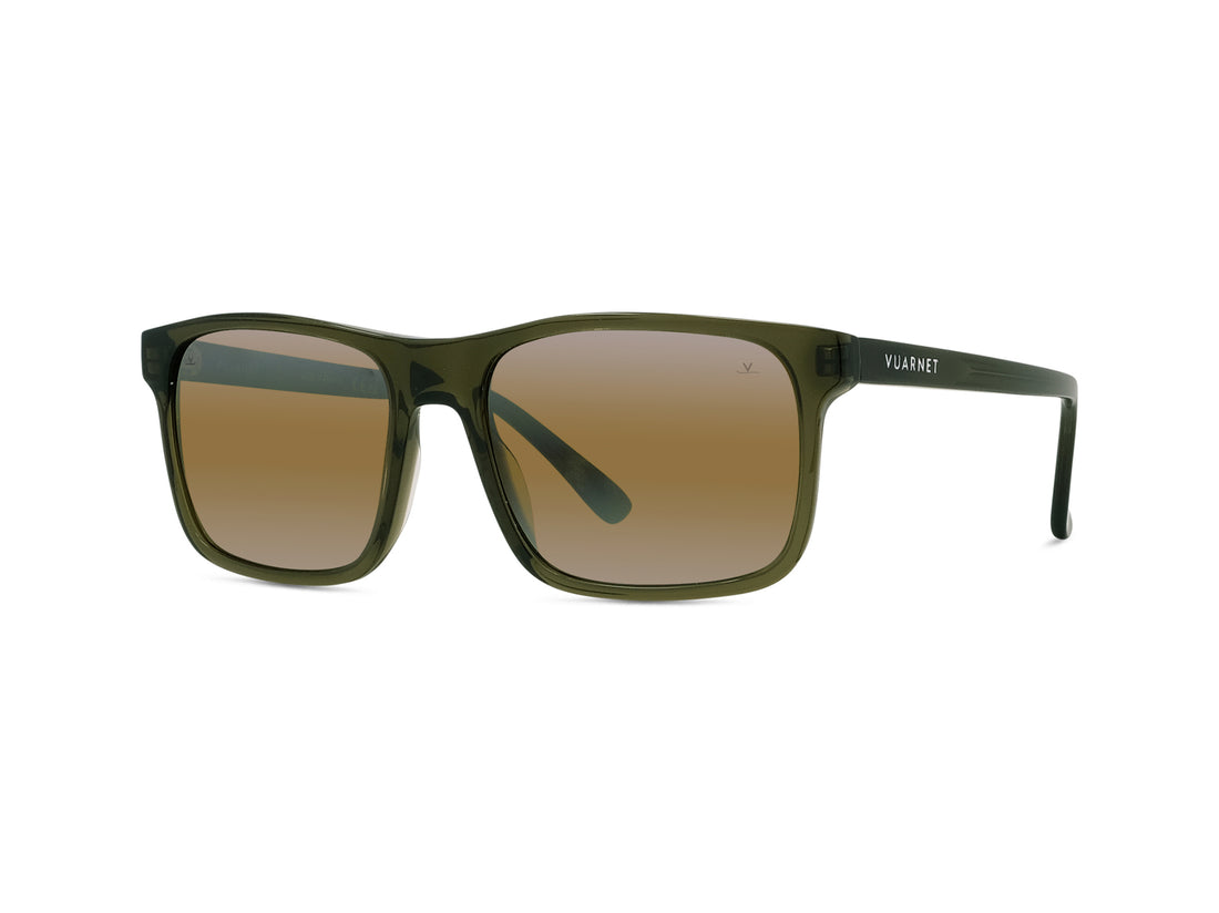 Sunglasses vuarnet belvedere 01 vu40010i 96g green rectangular masculino size 57mm - Main view