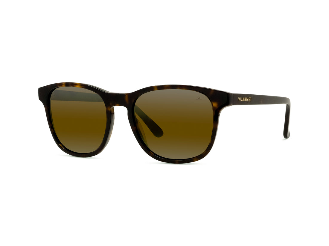 Sunglasses vuarnet belvedere 03 vu40012i 52q havana geometric masculino size 54mm - Main view