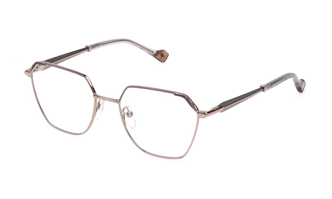 Occhiali da vista yalea vya189 0f38 beige geometric femenino taglia 53mm - Vista principale