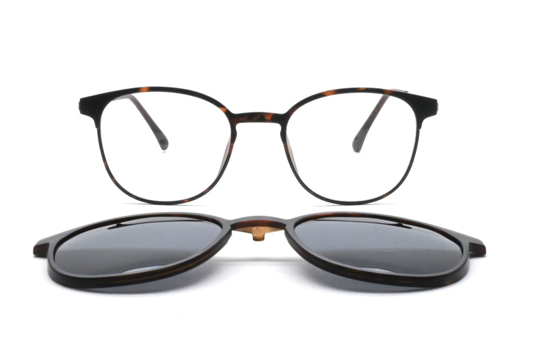 Óculos graduados greyhounders bondi + clip-on c2 havana havana pantos unisex tamanho 51mm - Vista de detalhe