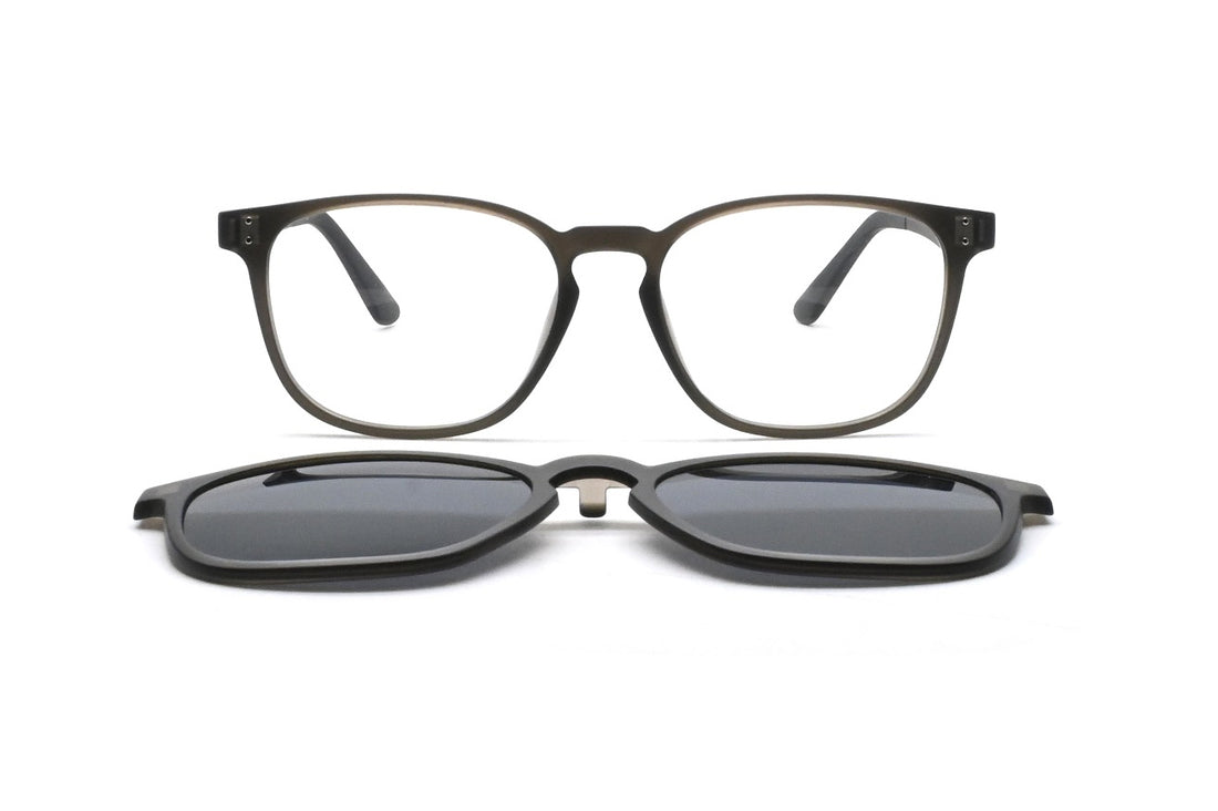 Óculos graduados greyhounders bronte + clip-on c2 grey gris square unisex tamanho 51mm - Vista de detalhe