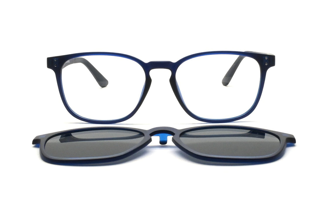 Óculos graduados greyhounders bronte + clip-on c5 black negro square unisex tamanho 51mm - Vista de detalhe