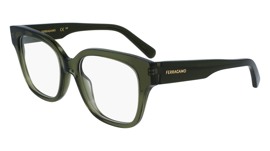 Lunettes de vue ferragamo sf2952n 320 verde rectangular femenino taille 53mm - Vue principale