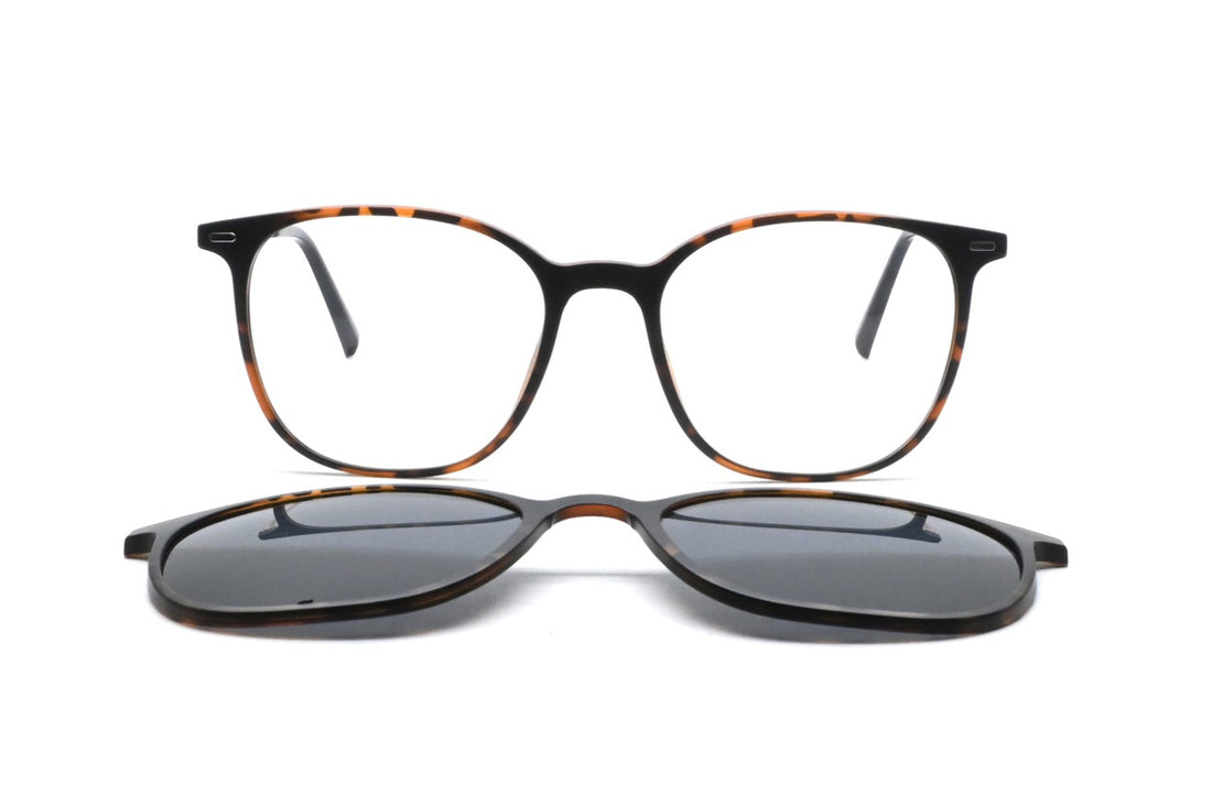Óculos graduados greyhounders kilda + clip-on c2 havana havana square unisex tamanho 52mm - Vista de detalhe